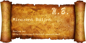Minczent Bálint névjegykártya